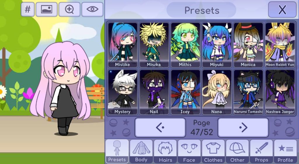 Gacha Life character outfits and design options