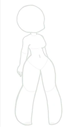 Gacha character base female standing